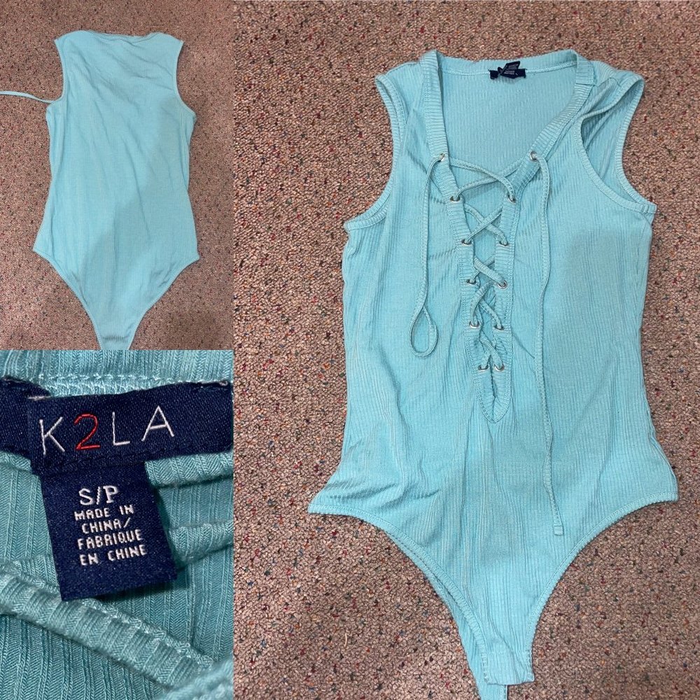 Teal Lace-up UK2LA Bodysuit